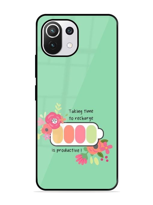 Recharge And Bloom Glossy Soft Edge Case for Xiaomi Mi 11 Lite Ne (5G) Chachhi