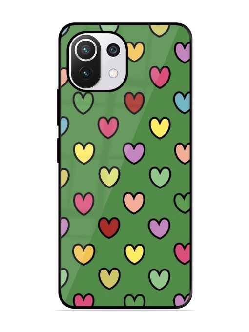Rainbow Heart Parade Glossy Soft Edge Case for Xiaomi Mi 11 Lite Ne (5G)