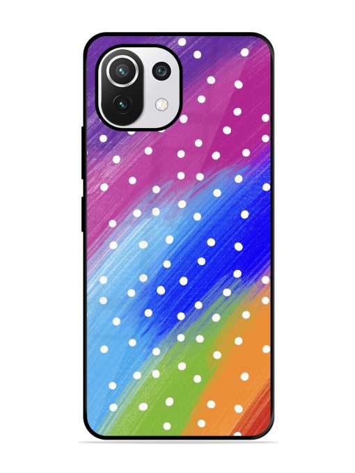 Rainbow Polka Dot Dream Glossy Soft Edge Case for Xiaomi Mi 11 Lite Ne (5G) Chachhi