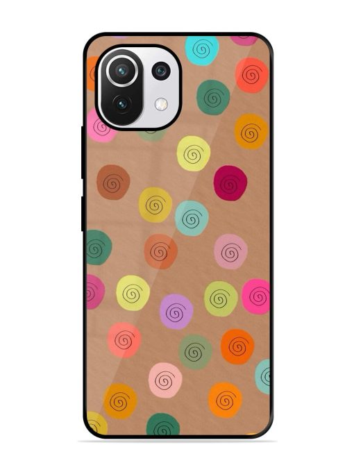 Swirly Dots On Kraft Glossy Soft Edge Case for Xiaomi Mi 11 Lite Ne (5G) Chachhi