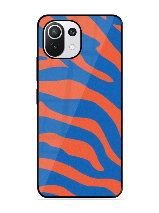 Zebra Stripes In Blue And Orange Glossy Soft Edge Case for Xiaomi Mi 11 Lite Ne (5G) Chachhi