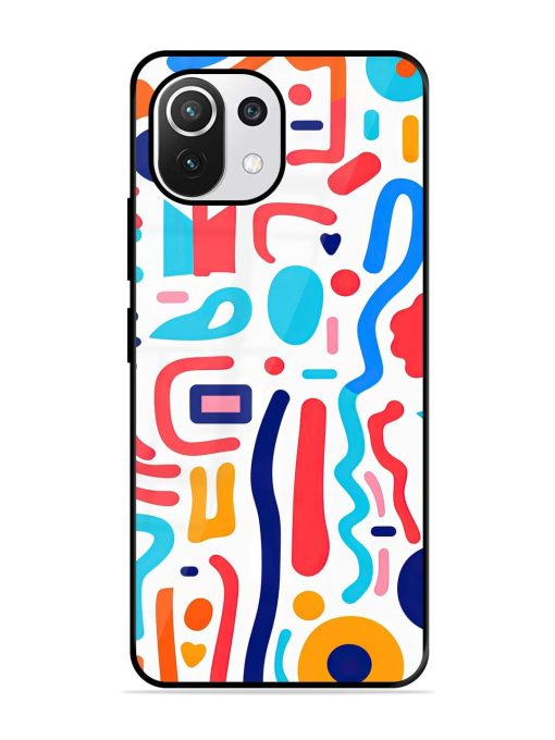 Whimsical Doodle Chaos Glossy Soft Edge Case for Xiaomi Mi 11 Lite Ne (5G) Chachhi