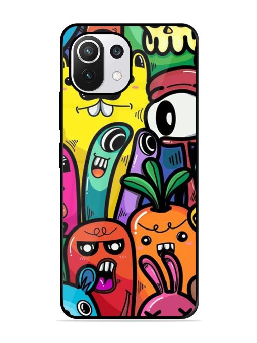 Whimsical Doodle Chaos Glossy Soft Edge Case for Xiaomi Mi 11 Lite Ne (5G)