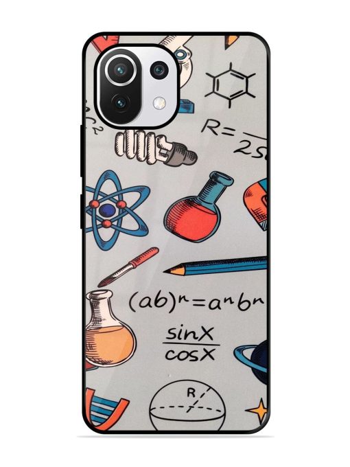 Science Doodle Delight Glossy Soft Edge Case for Xiaomi Mi 11 Lite Ne (5G) Chachhi