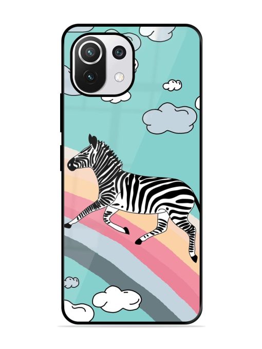 Zebra On A Rainbow Glossy Soft Edge Case for Xiaomi Mi 11 Lite Ne (5G) Chachhi