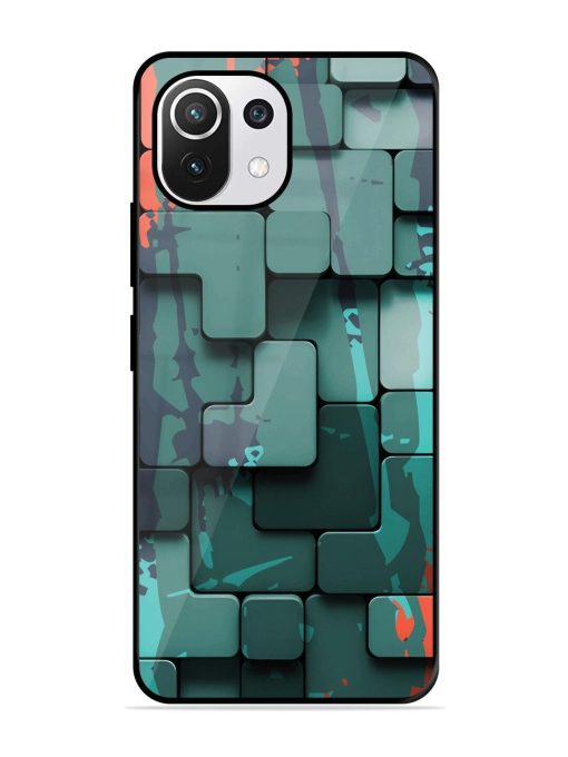 Abstract Geometric Mosaic Glossy Soft Edge Case for Xiaomi Mi 11 Lite Ne (5G)