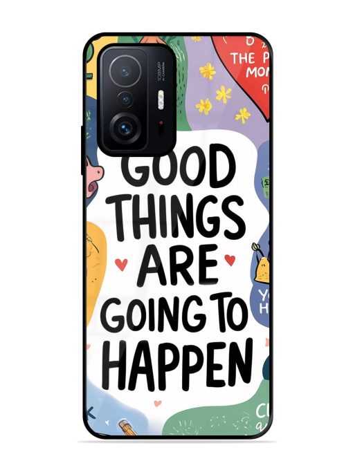 Uplifting Scribbles Glossy Soft Edge Case for Xiaomi Mi 11T Pro (5G) Chachhi