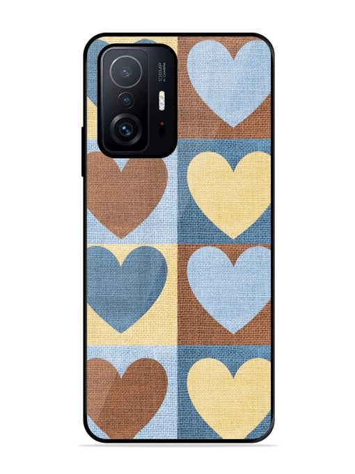 Hearts On Canvas Glossy Soft Edge Case for Xiaomi Mi 11T Pro (5G) Chachhi