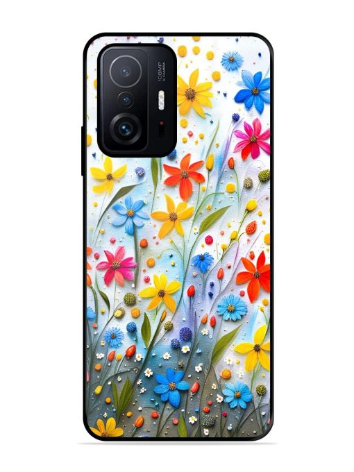 Vibrant Floral Glossy Soft Edge Case for Xiaomi Mi 11T Pro (5G) Chachhi