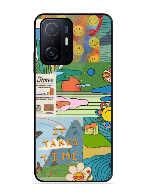 Groovy Vibes Glossy Soft Edge Case for Xiaomi Mi 11T Pro (5G) Chachhi