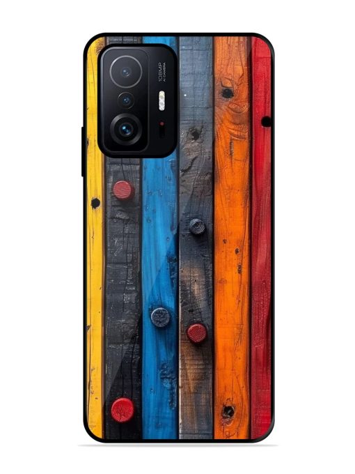 Rainbow Plank Glossy Soft Edge Case for Xiaomi Mi 11T Pro (5G) Chachhi