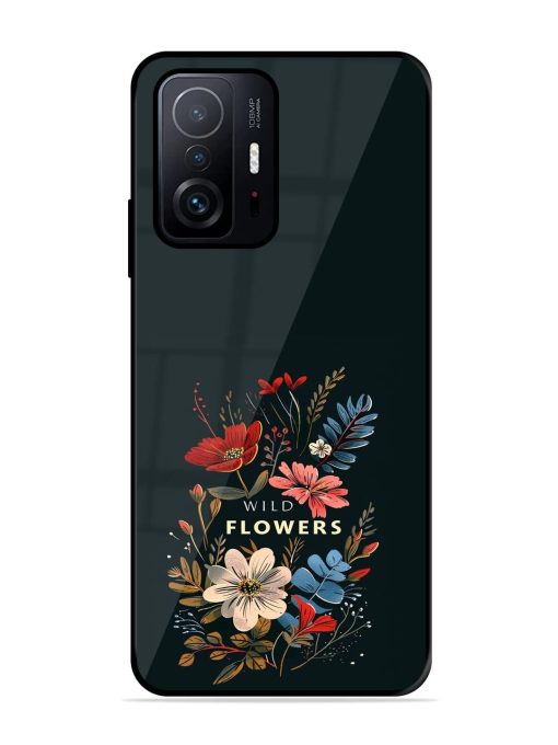 Dark Floral Glossy Soft Edge Case for Xiaomi Mi 11T Pro (5G) Chachhi