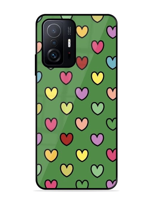 Rainbow Heart Parade Glossy Soft Edge Case for Xiaomi Mi 11T Pro (5G) Chachhi