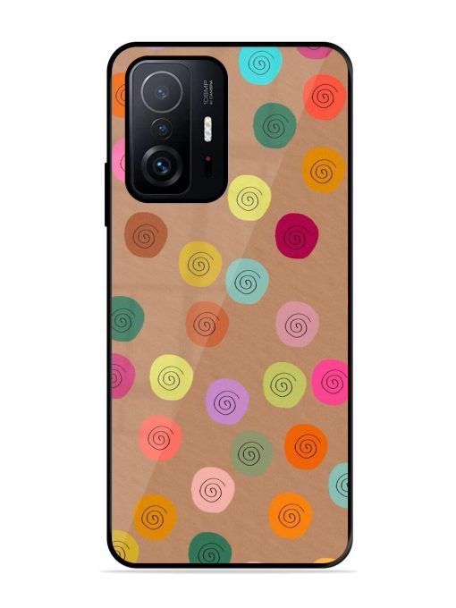 Swirly Dots On Kraft Glossy Soft Edge Case for Xiaomi Mi 11T Pro (5G)