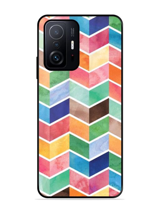 Watercolor Chevron Whimsy Glossy Soft Edge Case for Xiaomi Mi 11T Pro (5G) Chachhi