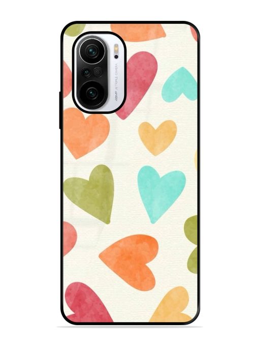 Watercolor Hearts Glossy Soft Edge Case for Xiaomi Mi 11X (5G) Chachhi