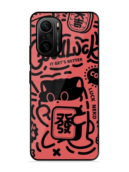 Lucky Cat Doodle Glossy Soft Edge Case for Xiaomi Mi 11X Pro (5G) Chachhi