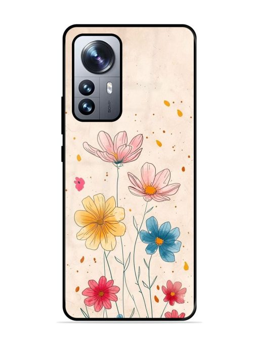 Delicate Bloom Glossy Soft Edge Case for Xiaomi Mi 12 Pro (5G) Chachhi