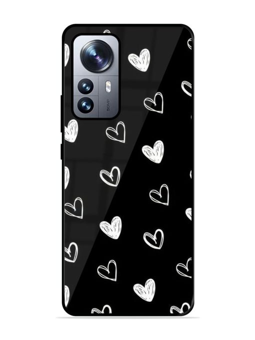 Scattered Hearts Glossy Soft Edge Case for Xiaomi Mi 12 Pro (5G) Chachhi