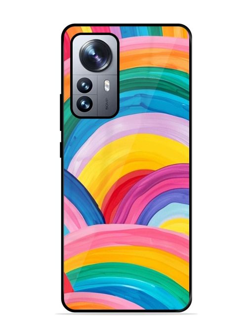 Rainbow Symphony Glossy Soft Edge Case for Xiaomi Mi 12 Pro (5G) Chachhi