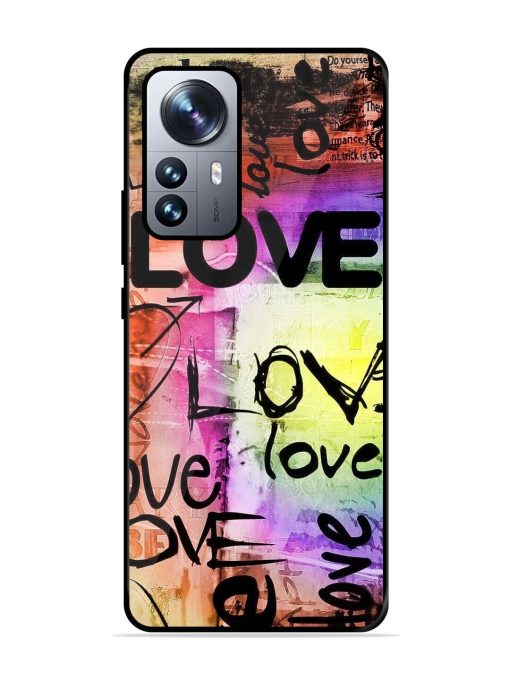 Love Graffiti Glossy Soft Edge Case for Xiaomi Mi 12 Pro (5G) Chachhi