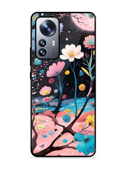 Cosmic Bloom Glossy Soft Edge Case for Xiaomi Mi 12 Pro (5G) Chachhi