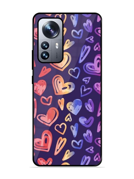 Rainbow Hearts Glossy Soft Edge Case for Xiaomi Mi 12 Pro (5G) Chachhi