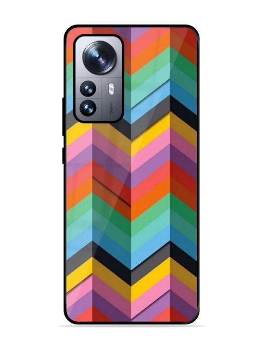 Colorful Zigzag Glossy Soft Edge Case for Xiaomi Mi 12 Pro (5G) Chachhi