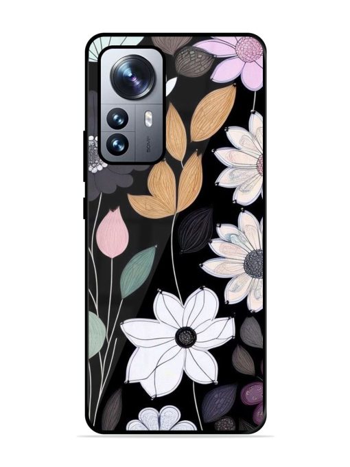 Whimsical Blooms On Black Glossy Soft Edge Case for Xiaomi Mi 12 Pro (5G) Chachhi