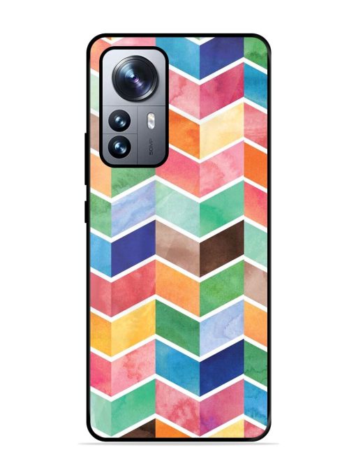 Watercolor Chevron Whimsy Glossy Soft Edge Case for Xiaomi Mi 12 Pro (5G) Chachhi