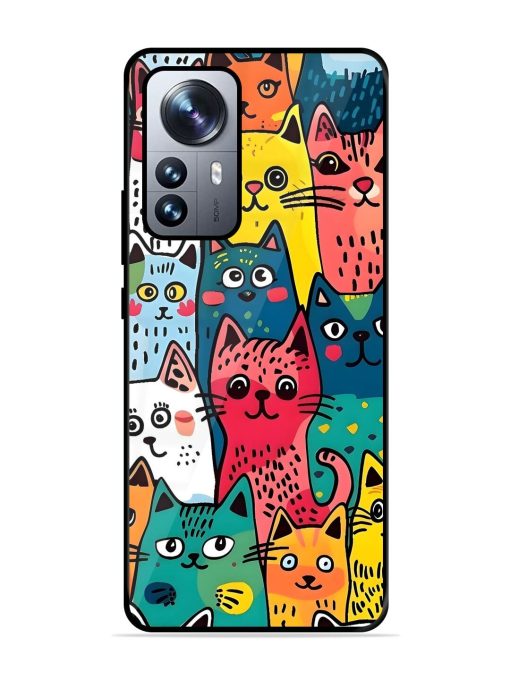 Feline Frenzy Glossy Soft Edge Case for Xiaomi Mi 12 Pro (5G) Chachhi