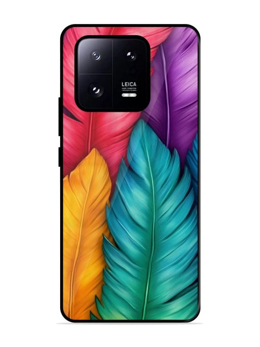 Rainbow Feathers Glossy Soft Edge Case for Xiaomi Mi 13 Pro (5G) Chachhi