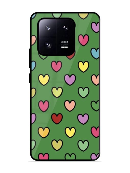 Rainbow Heart Parade Glossy Soft Edge Case for Xiaomi Mi 13 Pro (5G) Chachhi