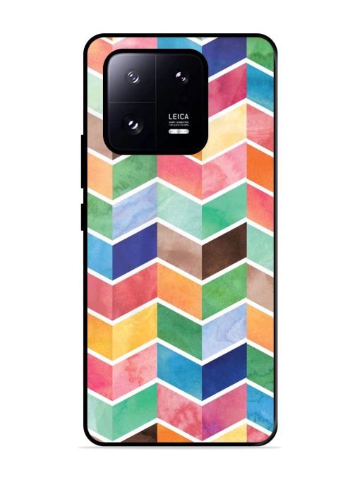 Watercolor Chevron Whimsy Glossy Soft Edge Case for Xiaomi Mi 13 Pro (5G)