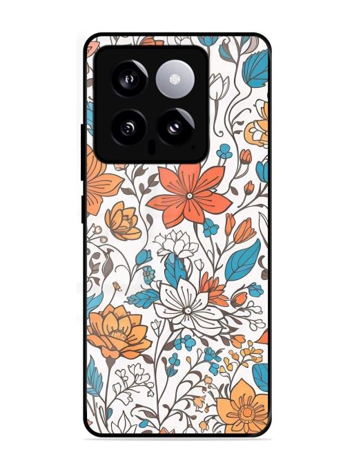 Floral Symphony Glossy Soft Edge Case for Xiaomi Mi 14 (5G) Chachhi