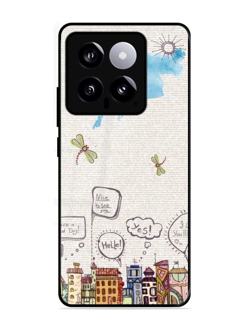 Doodle City Glossy Soft Edge Case for Xiaomi Mi 14 (5G) Chachhi