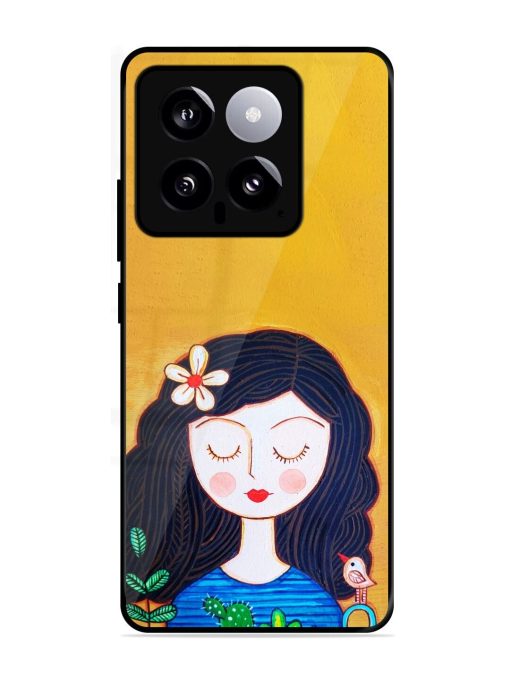 Girl Illustration Glossy Soft Edge Case for Xiaomi Mi 14 (5G) Chachhi