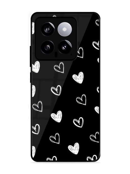 Scattered Hearts Glossy Soft Edge Case for Xiaomi Mi 14 (5G) Chachhi