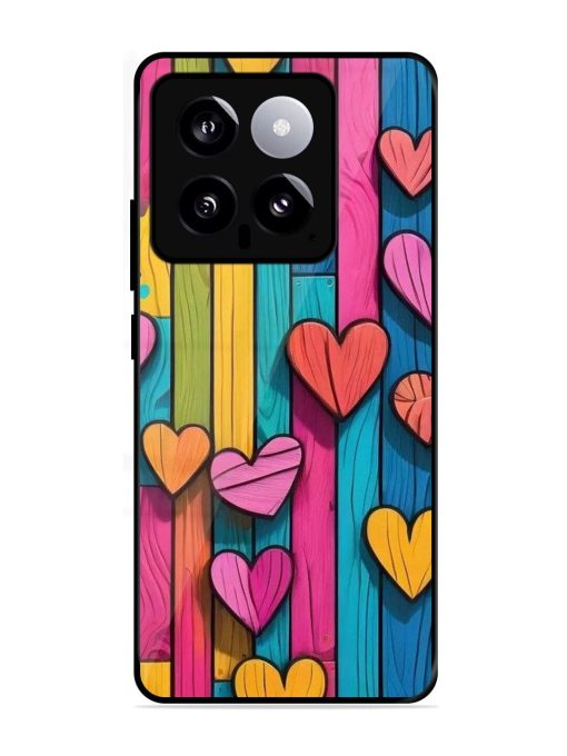 Rainbow Of Hearts Glossy Soft Edge Case for Xiaomi Mi 14 (5G) Chachhi