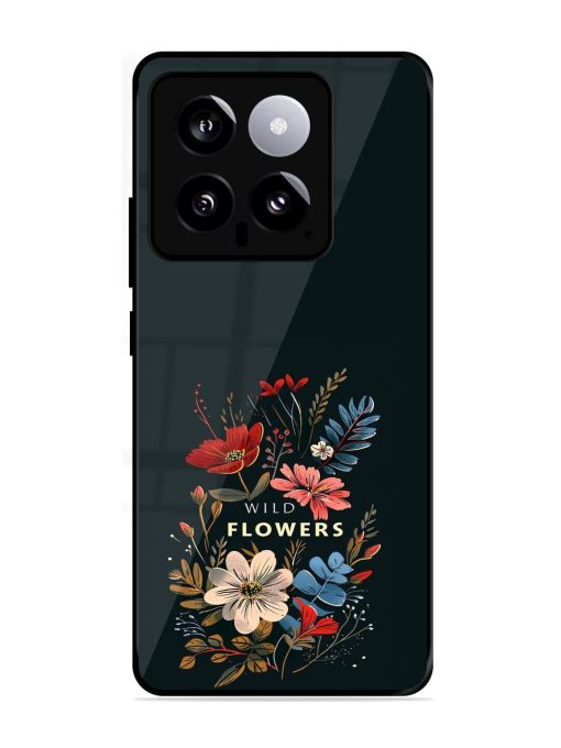 Dark Floral Glossy Soft Edge Case for Xiaomi Mi 14 (5G) Chachhi