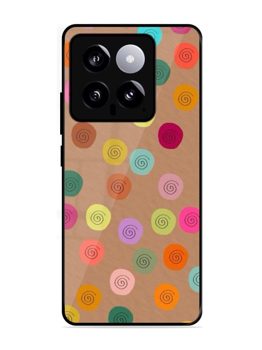 Swirly Dots On Kraft Glossy Soft Edge Case for Xiaomi Mi 14 (5G) Chachhi