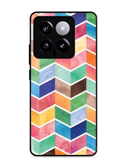 Watercolor Chevron Whimsy Glossy Soft Edge Case for Xiaomi Mi 14 (5G) Chachhi