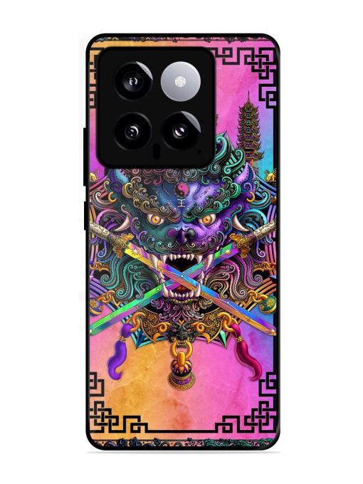 Psychedelic Fu Dog Tapestry Glossy Soft Edge Case for Xiaomi Mi 14 (5G) Chachhi