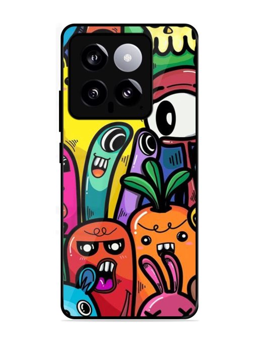 Whimsical Doodle Chaos Glossy Soft Edge Case for Xiaomi Mi 14 (5G) Chachhi