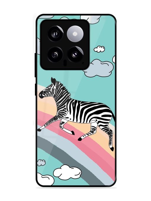 Zebra On A Rainbow Glossy Soft Edge Case for Xiaomi Mi 14 (5G) Chachhi