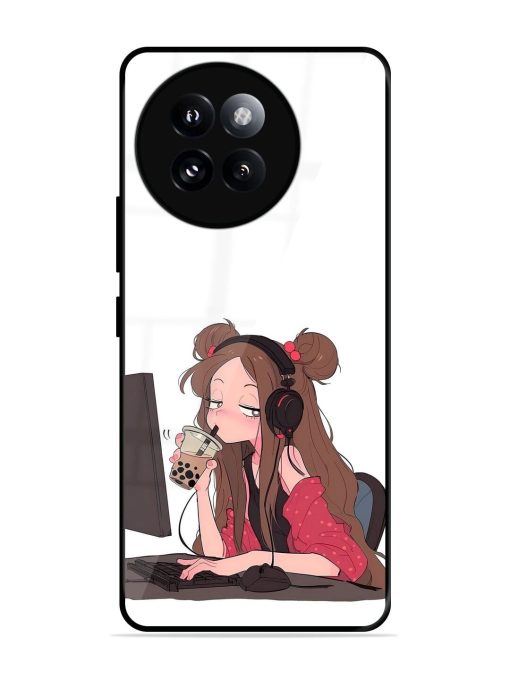 Girl Playing On Pc Glossy Soft Edge Case for Xiaomi Mi 14 Civi (5G) Chachhi