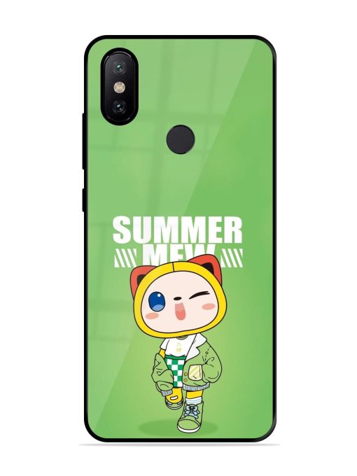 Purrfect Summer Glossy Soft Edge Case for Xiaomi Mi A2 Chachhi