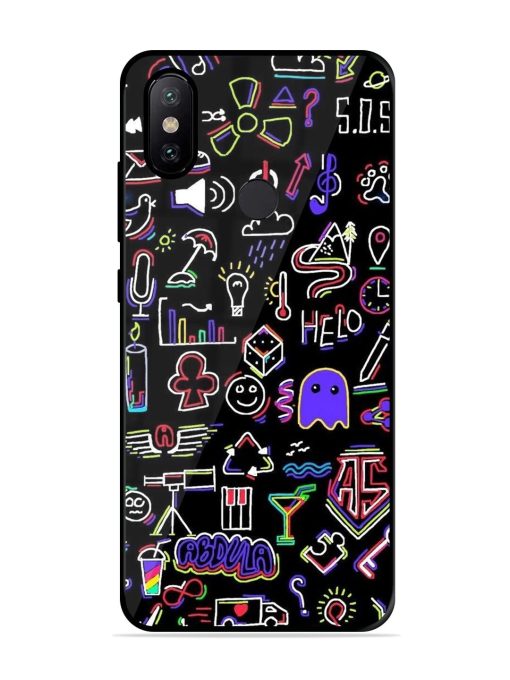 Neon Doodle Glossy Soft Edge Case for Xiaomi Mi A2 Chachhi