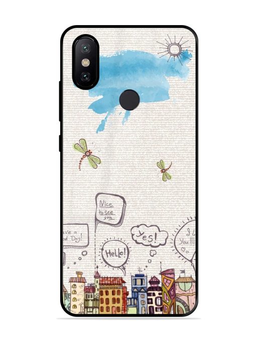 Doodle City Glossy Soft Edge Case for Xiaomi Mi A2 Chachhi