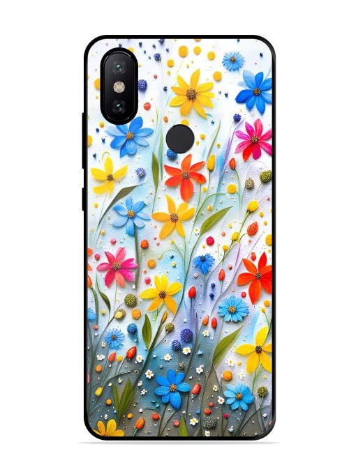 Vibrant Floral Glossy Soft Edge Case for Xiaomi Mi A2 Chachhi